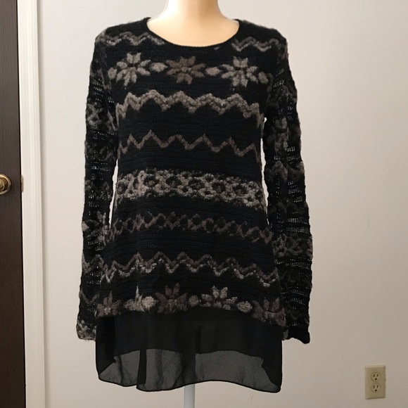 🇮🇹Knitted and Voile Top - Picture 1 of 8